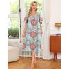 Ekouaer Women’s House Dress with Pockets(Round Blue Floral)