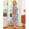 Ekouaer Women’s House Dress with Pockets(Round Blue Floral)