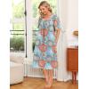 Ekouaer Women’s House Dress with Pockets(Round Blue Floral)