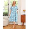 Ekouaer Women’s House Dress with Pockets(Turquoise Floral)