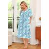 Ekouaer Women’s House Dress with Pockets(Turquoise Floral)