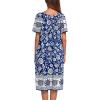 Ekouaer Women’s House Dress with Pockets(White Boho)