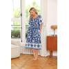 Ekouaer Women’s House Dress with Pockets(White Boho)