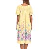 Ekouaer Women’s House Dress with Pockets(Yellow Butterfly)