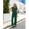 Ekouaer Womens Matching Sets Knit Sweater Sets 2 Pieces Outfits Pullover Tops Wide Legs Pants Lounge Set(Bright Green)