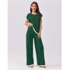 Ekouaer Womens Matching Sets Knit Sweater Sets 2 Pieces Outfits Pullover Tops Wide Legs Pants Lounge Set(Bright Green)