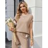 Ekouaer Womens Matching Sets Knit Sweater Sets 2 Pieces Outfits Pullover Tops Wide Legs Pants Lounge Set(Cream)