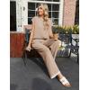 Ekouaer Womens Matching Sets Knit Sweater Sets 2 Pieces Outfits Pullover Tops Wide Legs Pants Lounge Set(Cream)