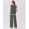 Ekouaer Womens Matching Sets Knit Sweater Sets 2 Pieces Outfits Pullover Tops Wide Legs Pants Lounge Set(Deep Green)