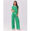 Ekouaer Womens Matching Sets Knit Sweater Sets 2 Pieces Outfits Pullover Tops Wide Legs Pants Lounge Set(Green)