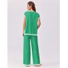 Ekouaer Womens Matching Sets Knit Sweater Sets 2 Pieces Outfits Pullover Tops Wide Legs Pants Lounge Set(Green)