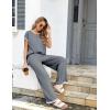 Ekouaer Womens Matching Sets Knit Sweater Sets 2 Pieces Outfits Pullover Tops Wide Legs Pants Lounge Set(Grey)