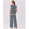Ekouaer Womens Matching Sets Knit Sweater Sets 2 Pieces Outfits Pullover Tops Wide Legs Pants Lounge Set(Grey)