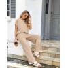 Ekouaer Womens Matching Sets Knit Sweater Sets 2 Pieces Outfits Pullover Tops Wide Legs Pants Lounge Set(Khaki)