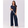 Ekouaer Womens Matching Sets Knit Sweater Sets 2 Pieces Outfits Pullover Tops Wide Legs Pants Lounge Set(Navy Blue)