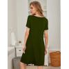Ekouaer Women’s Nightgown Short Sleeve Sleepwear Comfy Sleepshirts Pleated Scoopneck Nightshirt S-XXXL(Army Green)