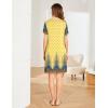 Ekouaer Women’s Nightgown Short Sleeve Sleepwear Comfy Sleepshirts Pleated Scoopneck Nightshirt S-XXXL(Floral Yellow)