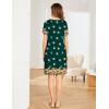 Ekouaer Women’s Nightgown Short Sleeve Sleepwear Comfy Sleepshirts Pleated Scoopneck Nightshirt S-XXXL(Green Daisy)