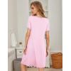 Ekouaer Women’s Nightgown Short Sleeve Sleepwear Comfy Sleepshirts Pleated Scoopneck Nightshirt S-XXXL(Mistyrose)