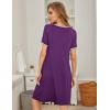Ekouaer Women’s Nightgown Short Sleeve Sleepwear Comfy Sleepshirts Pleated Scoopneck Nightshirt S-XXXL(Purple)