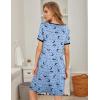 Ekouaer Women’s Nightgown Short Sleeve Sleepwear Comfy Sleepshirts Pleated Scoopneck Nightshirt S-XXXL(Star Moon)