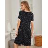 Ekouaer Women’s Nightgown Short Sleeve Sleepwear Comfy Sleepshirts Pleated Scoopneck Nightshirt S-XXXL(Starry Sky Black)
