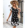 Ekouaer Womens Nightgown Soft Sleepwear Pleated Sleepshirt Sleep Dress Short Sleeve Nightdress S-3XL(Black White Butterfly)