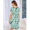 Ekouaer Womens Nightgown Soft Sleepwear Pleated Sleepshirt Sleep Dress Short Sleeve Nightdress S-3XL(Blue Flower)
