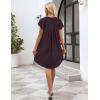 Ekouaer Womens Nightgown Soft Sleepwear Pleated Sleepshirt Sleep Dress Short Sleeve Nightdress S-3XL(Cherry Red)