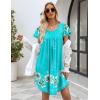 Ekouaer Womens Nightgown Soft Sleepwear Pleated Sleepshirt Sleep Dress Short Sleeve Nightdress S-3XL(Floral Light Blue)
