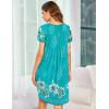 Ekouaer Womens Nightgown Soft Sleepwear Pleated Sleepshirt Sleep Dress Short Sleeve Nightdress S-3XL(Floral Light Blue)