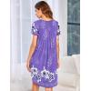 Ekouaer Womens Nightgown Soft Sleepwear Pleated Sleepshirt Sleep Dress Short Sleeve Nightdress S-3XL(Floral Lilac)
