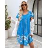Ekouaer Womens Nightgown Soft Sleepwear Pleated Sleepshirt Sleep Dress Short Sleeve Nightdress S-3XL(Floral Sky Blue)
