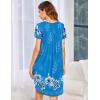 Ekouaer Womens Nightgown Soft Sleepwear Pleated Sleepshirt Sleep Dress Short Sleeve Nightdress S-3XL(Floral Sky Blue)