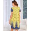 Ekouaer Womens Nightgown Soft Sleepwear Pleated Sleepshirt Sleep Dress Short Sleeve Nightdress S-3XL(Floral Yellow)
