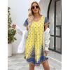 Ekouaer Womens Nightgown Soft Sleepwear Pleated Sleepshirt Sleep Dress Short Sleeve Nightdress S-3XL(Floral Yellow)