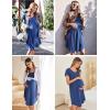 Ekouaer Womens Nightgown Soft Sleepwear Pleated Sleepshirt Sleep Dress Short Sleeve Nightdress S-3XL(New Blue)