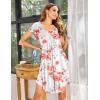 Ekouaer Womens Nightgown Soft Sleepwear Pleated Sleepshirt Sleep Dress Short Sleeve Nightdress S-3XL(Purple Die Tye)