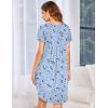 Ekouaer Womens Nightgown Soft Sleepwear Pleated Sleepshirt Sleep Dress Short Sleeve Nightdress S-3XL(Star Moon)