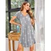 Ekouaer Womens Nightgown Soft Sleepwear Pleated Sleepshirt Sleep Dress Short Sleeve Nightdress S-3XL(Star Print)