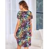 Ekouaer Womens Nightgown Soft Sleepwear Pleated Sleepshirt Sleep Dress Short Sleeve Nightdress S-3XL(Tie Dye Colorful)