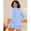 Ekouaer Womens Pajama Sets 2 Piece Lounge Set Casual Long Sleeve Loungewear Matching Sleepwear(Baby Blue)