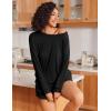 Ekouaer Womens Pajama Sets 2 Piece Lounge Set Casual Long Sleeve Loungewear Matching Sleepwear(Black)