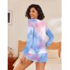 Ekouaer Womens Pajama Sets 2 Piece Lounge Set Casual Long Sleeve Loungewear Matching Sleepwear(Blue Tie-dye)