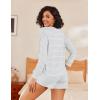 Ekouaer Womens Pajama Sets 2 Piece Lounge Set Casual Long Sleeve Loungewear Matching Sleepwear(Gray and White Stripes)