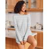 Ekouaer Womens Pajama Sets 2 Piece Lounge Set Casual Long Sleeve Loungewear Matching Sleepwear(Gray and White Stripes)
