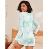 Ekouaer Womens Pajama Sets 2 Piece Lounge Set Casual Long Sleeve Loungewear Matching Sleepwear(Green Tie-dye)