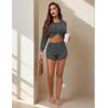 Ekouaer Womens Pajama Sets 2 Piece Lounge Set Casual Long Sleeve Loungewear Matching Sleepwear(Grey)