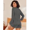 Ekouaer Womens Pajama Sets 2 Piece Lounge Set Casual Long Sleeve Loungewear Matching Sleepwear(Grey)