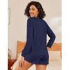 Ekouaer Womens Pajama Sets 2 Piece Lounge Set Casual Long Sleeve Loungewear Matching Sleepwear(Navy Blue)